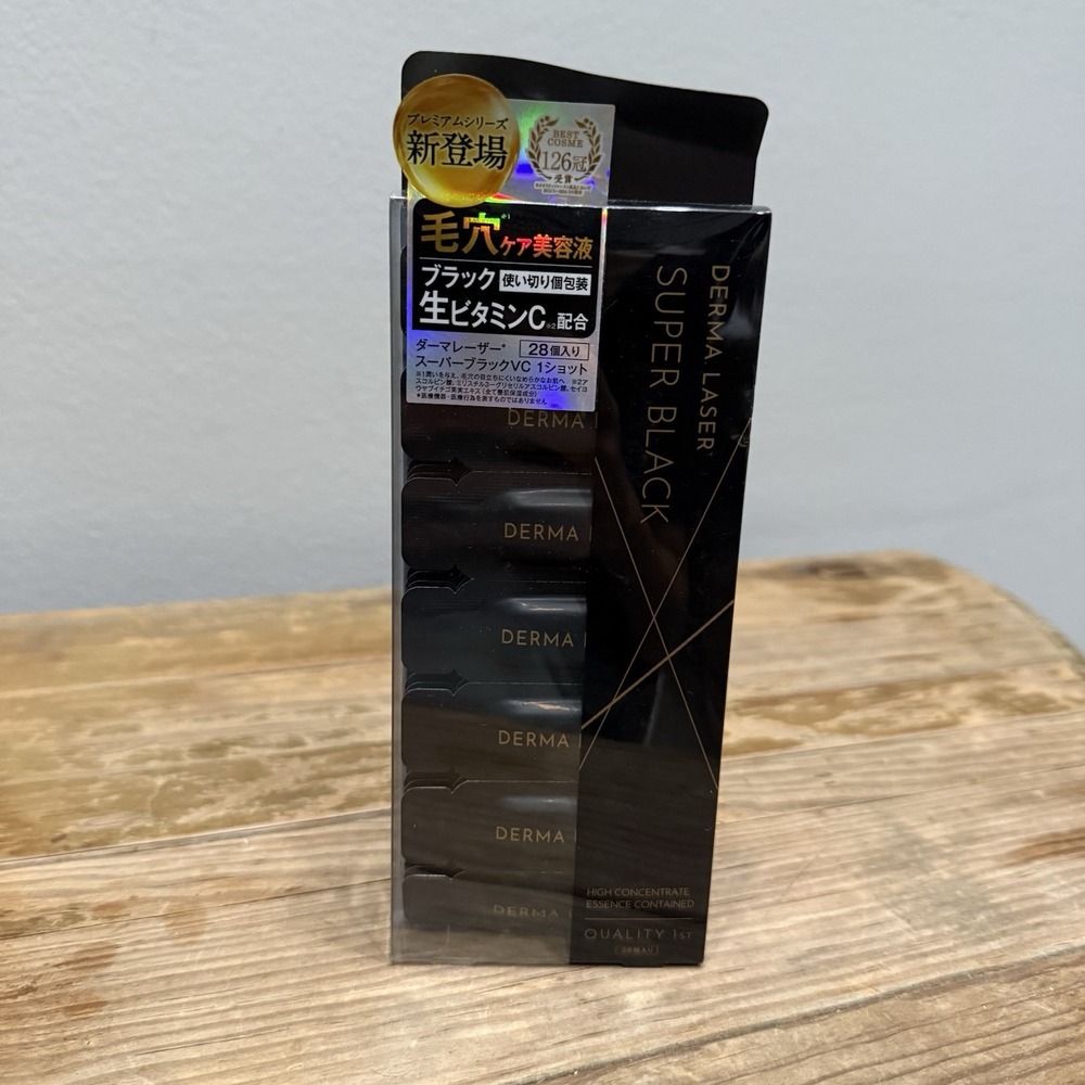 Quality 1st Derma Laser Super Black VC 100 Serum Unisex 28ct Black NEW Pore Care